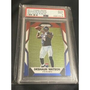 2017 Panini Prizm Red White Blue‎ #279 Deshaun Watson Rookie Card RC PSA 9 Mint